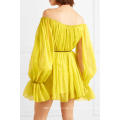 Neue Mode Langarm Off-The-Shoulder Chiffon Mini Sommerkleid Herstellung Großhandel Mode Frauen Bekleidung (TA0292D)